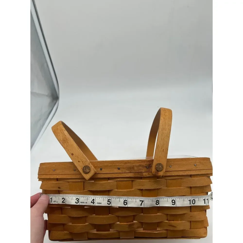 Vintage Longaberger Basket 1996 Handwoven Dresden Ohio Double Swing Handles